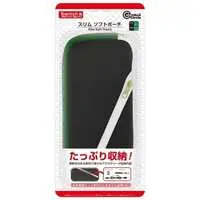 Nintendo Switch - Pouch - Video Game Accessories (スリムソフトポーチ ブラックグリーン＆ホワイト (Switch/Switch有機ELモデル用))