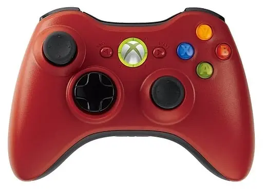 Xbox 360 - Video Game Accessories - Game Controller ([Xbox360] ワイヤレスコントローラ リミテッド エディション レッド プレイ＆チャージ パック) - No Box No Manual