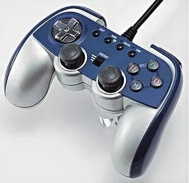 PlayStation 2 - Game Controller - Video Game Accessories (アナログ連射コントローラ2 ブルー＆シルバー)