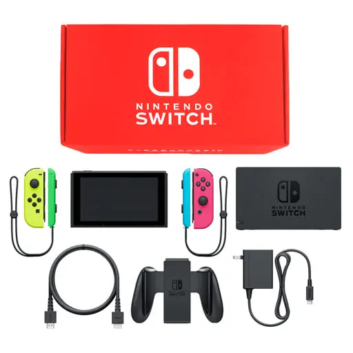Nintendo Switch - Video Game Console (Nintendo Switch本体 カラーカスタマイズ /Joy-Con(L)ネオンイエロー(R)ネオンピンク/Joy-Conストラップ：ネオングリーン/ネオンブルー)