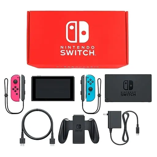 Nintendo Switch - Video Game Console (Nintendo Switch本体 カラーカスタマイズ [2019年8月モデル]/Joy-Con(L)ネオンピンク(R)ネオンブルー/Joy-Conストラップ：ブラック)
