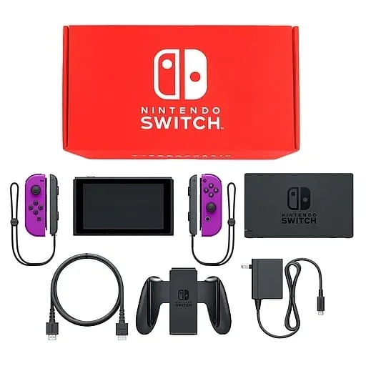 Nintendo Switch - Video Game Console (Nintendo Switch本体 カラーカスタマイズ [2019年8月モデル]/Joy-Con(L/R)ネオンパープル/Joy-Conストラップ：ブラック)