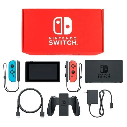 Nintendo Switch - Video Game Console (Nintendo Switch本体 カラーカスタマイズ /Joy-Con(L)ネオンブルー(R)ネオンレッド/Joy-Conストラップ(L/R)ブラック)