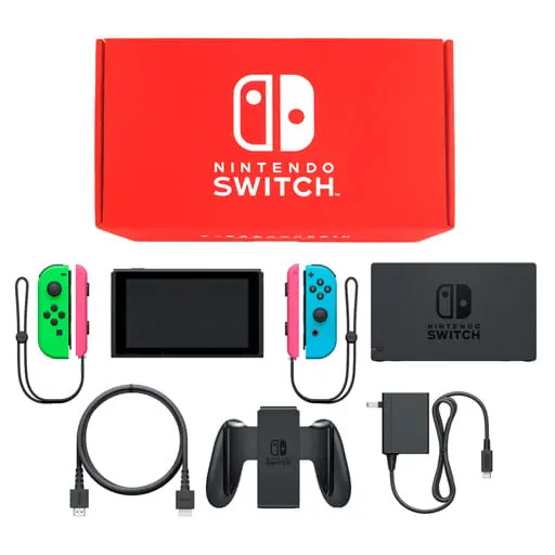 Nintendo Switch - Video Game Console (Nintendo Switch本体 カラーカスタマイズ /Joy-Con(L)ネオングリーン(R)ネオンブルー/Joy-Conストラップ：ネオンピンク)