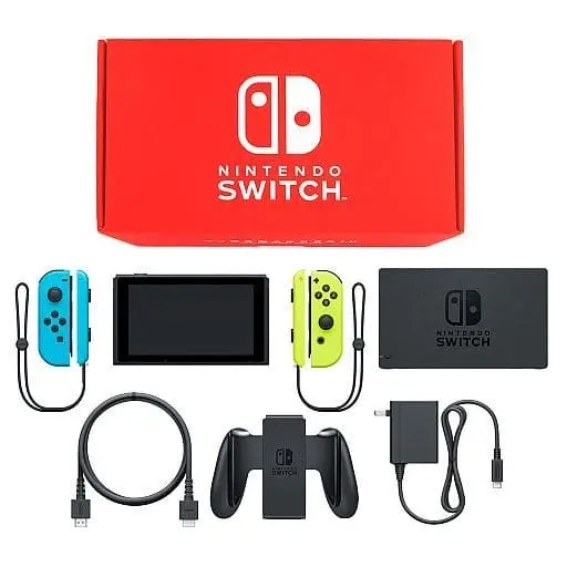 Nintendo Switch - Video Game Console (Nintendo Switch本体 カラーカスタマイズ /Joy-Con(L)ネオンブルー(R)ネオンイエロー/Joy-Conストラップ(L)ネオンブルー(R)ネオンイエロー)