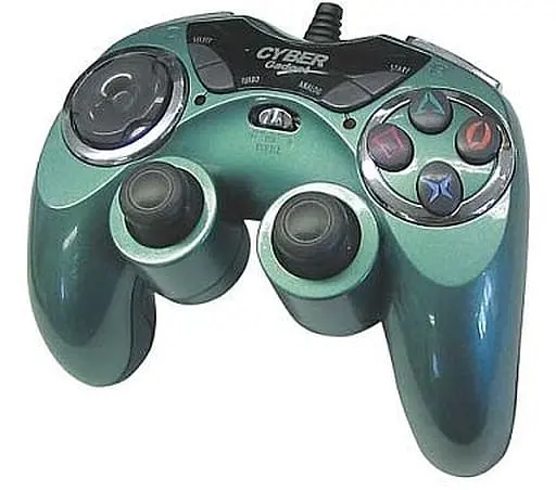 PlayStation 2 - Game Controller - Video Game Accessories (アナログ連射コントローラ メタリックグリーン)