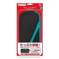Nintendo Switch - Pouch - Video Game Accessories (スリムソフトポーチ ブラックターコイズ (Switch Lite用))