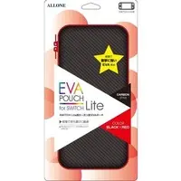 Nintendo Switch - Pouch - Video Game Accessories (カーボン調EVAポーチ ブラック×レッド (Swich Lite用))