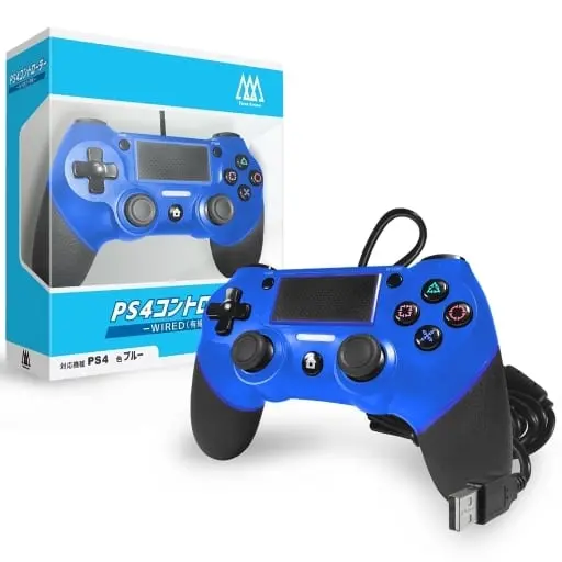 PlayStation 4 - Game Controller - Video Game Accessories (有線コントローラ 2m ブルー)
