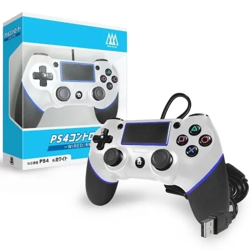 PlayStation 4 - Game Controller - Video Game Accessories (有線コントローラ 2m ホワイト)