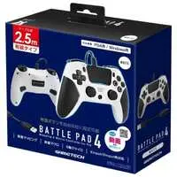 PlayStation 4 - Game Controller - Video Game Accessories (有線コントローラー バトルパッド4 ホワイト)
