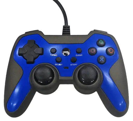 PlayStation 3 - Game Controller - Video Game Accessories (PS3/PSVitaTV用ラバーコートコントローラーターボ2 (ブルー×ブラック))