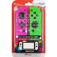 Nintendo Switch - Cover - Video Game Accessories (Switchジョイコン用シリコンプロテクト グリーン＆ピンク)