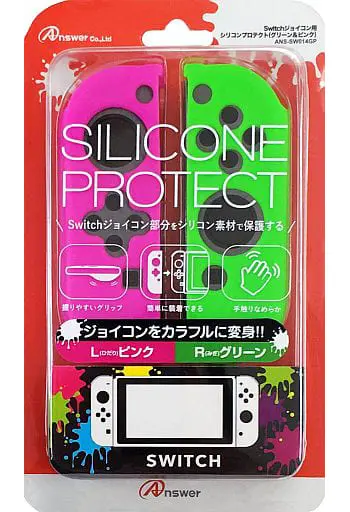 Nintendo Switch - Cover - Video Game Accessories (Switchジョイコン用シリコンプロテクト グリーン＆ピンク)