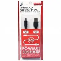 Nintendo 3DS - Video Game Accessories (USB充電フラットケーブル1.2m ブラック(3DS/3DSLL用))