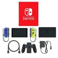 Nintendo Switch - Video Game Console (Nintendo Switch本体(有機ELモデル)カラーカスタマイズ/Joy-Con(L)ブルー(R)ネオンイエロー/Joy-Conストラップ：ブラック)