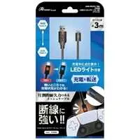 PlayStation 5 - Video Game Accessories (USBストロングケーブル 3m ブラック)