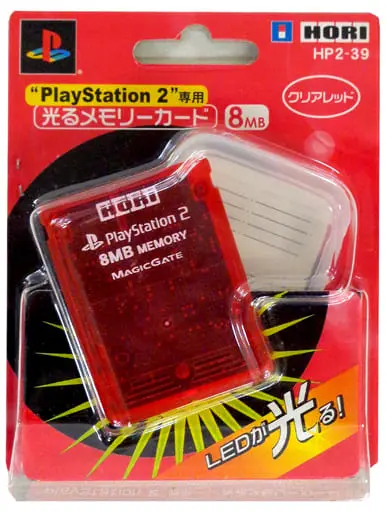 PlayStation 2 - Memory Card - Video Game Accessories (Playstation2専用 光るメモリーカード(8MB) クリアレッド)