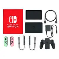 Nintendo Switch - Video Game Console (Nintendo Switch本体(有機ELモデル)カラーカスタマイズ/Joy-Con(L)パステルグリーン(R)パステルピンク/Joy-Conストラップ：ブラック)