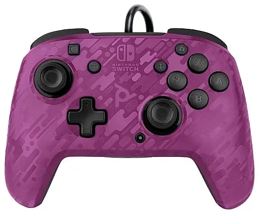 Nintendo Switch - Game Controller - Video Game Accessories (PDP Nintendo Switch Faceoff Deluxe+ Wired Audio Controller(Purple Camo)[500-134-NA-CM05])