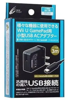 WiiU - AC adapter - Video Game Accessories (CYBER USB ACアダプターミニ (WiiU GAMEPAD用) 3m [CY-WIUUSADY-BK])