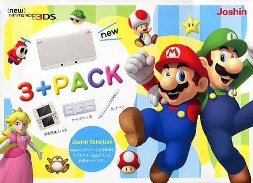 Nintendo 3DS - Video Game Console (Newニンテンドー3DS本体 ホワイト 3+PACK(状態：箱(内箱含む)状態難))