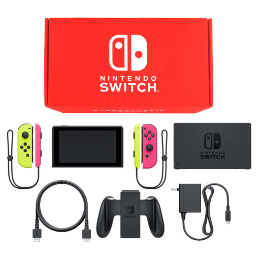 Nintendo Switch - Video Game Console (Nintendo Switch本体 カラーカスタマイズ /Joy-Con(L)ネオンイエロー(R)ネオンピンク/Joy-Conストラップ：ネオンイエロー・ネオンピンク)