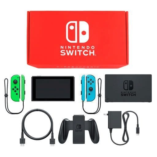 Nintendo Switch - Video Game Console (Nintendo Switch本体 カラーカスタマイズ [2019年8月モデル]/Joy-Con(L)ネオングリーン(R)ネオンブルー/Joy-Conストラップ：ネオングリーン/ネオンブルー)