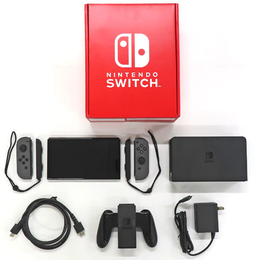 Nintendo Switch - Video Game Console (Nintendo Switch本体(有機ELモデル)カラーカスタマイズ/Joy-Con(L/R)グレー/Joy-Conストラップ：ブラック)