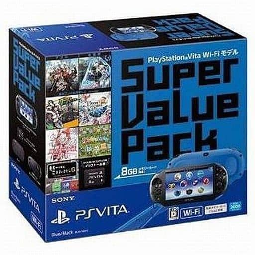 PlayStation Vita - Video Game Console (PSVita本体 スーパーバリューパック ブルー・ブラック Wi-Fiモデル[PCH-2000](状態：ポーチ欠品))