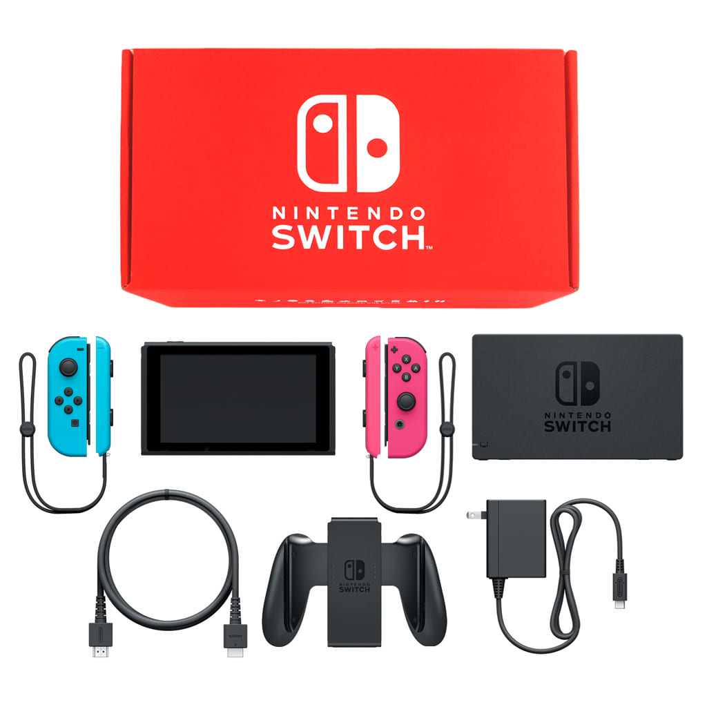 Nintendo Switch - Video Game Console (Nintendo Switch本体 カラーカスタマイズ [2019年8月モデル]/Joy-Con(L)ネオンブルー(R)ネオンピンク/Joy-Conストラップ：ネオンブルー/ネオンピンク)