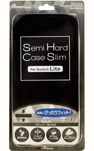 Nintendo Switch - Video Game Accessories - Case (セミハードケース スリム ブラック (Switch Lite用))