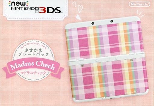 Nintendo 3DS - Video Game Console - Kisekae Plate (Newニンテンドー3DS本体 きせかえプレートパック マドラスチェック(状態：内箱欠品))