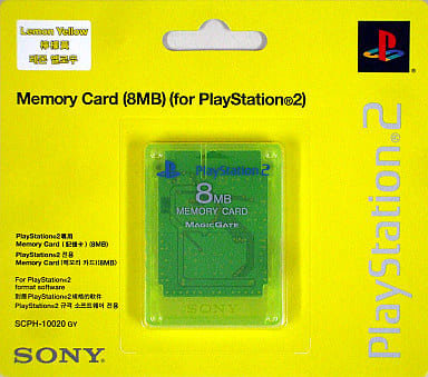 PlayStation 2 - Video Game Accessories - Memory Card (アジア版 SONY純正 P2 8MBメモリーカード イエロー)