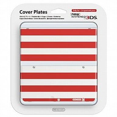 Nintendo 3DS - Video Game Accessories - Kisekae Plate (きせかえプレート NO.043 ボーダー・レッドホワイト(New3DS用))