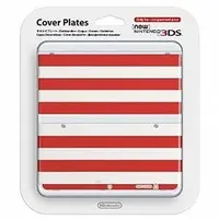 Nintendo 3DS - Video Game Accessories - Kisekae Plate (きせかえプレート NO.043 ボーダー・レッドホワイト(New3DS用))