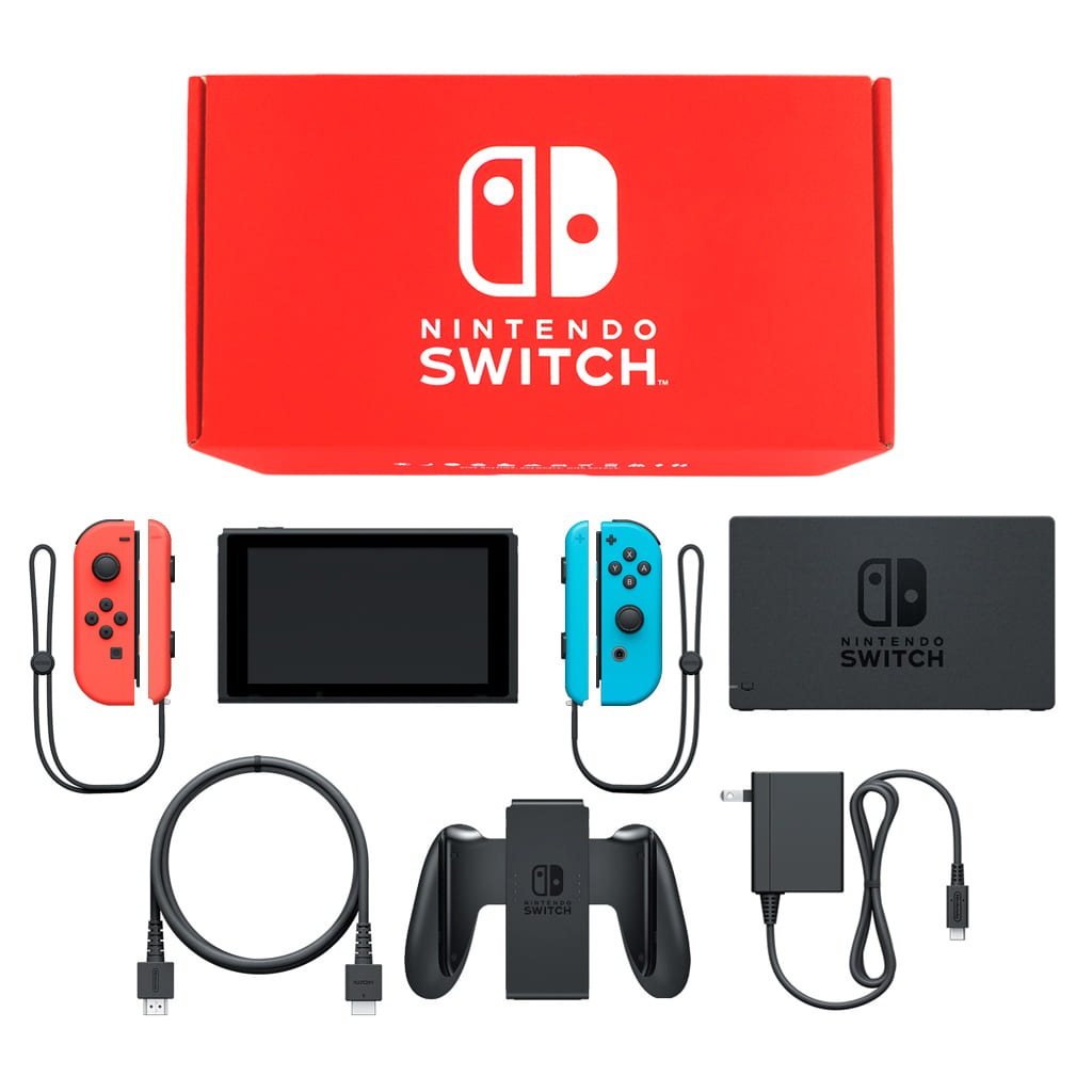 Nintendo Switch - Video Game Console (Nintendo Switch本体 カラーカスタマイズ [2019年8月モデル]/Joy-Con(L)ネオンレッド(R)ネオンブルー/Joy-Conストラップ：ネオンレッド、ネオンブルー)