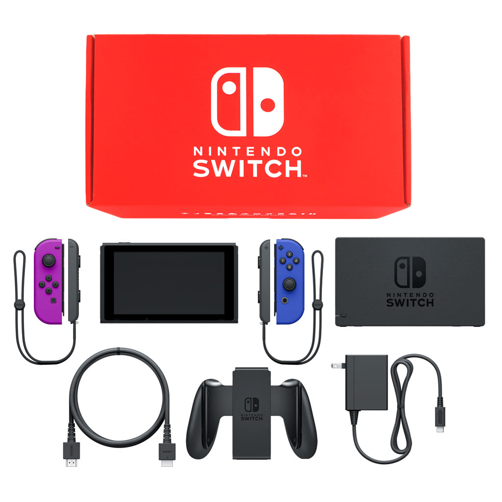 Nintendo Switch - Video Game Console (Nintendo Switch本体 カラーカスタマイズ [2019年8月モデル]/Joy-Con(L)ネオンパープル(R)ブルー/Joy-Conストラップ：ブラック)