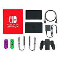 Nintendo Switch - Video Game Console (Nintendo Switch本体(有機ELモデル)カラーカスタマイズ/Joy-Con(L)ネオンパープル(R)ネオングリーン/Joy-Conストラップ：ブラック)