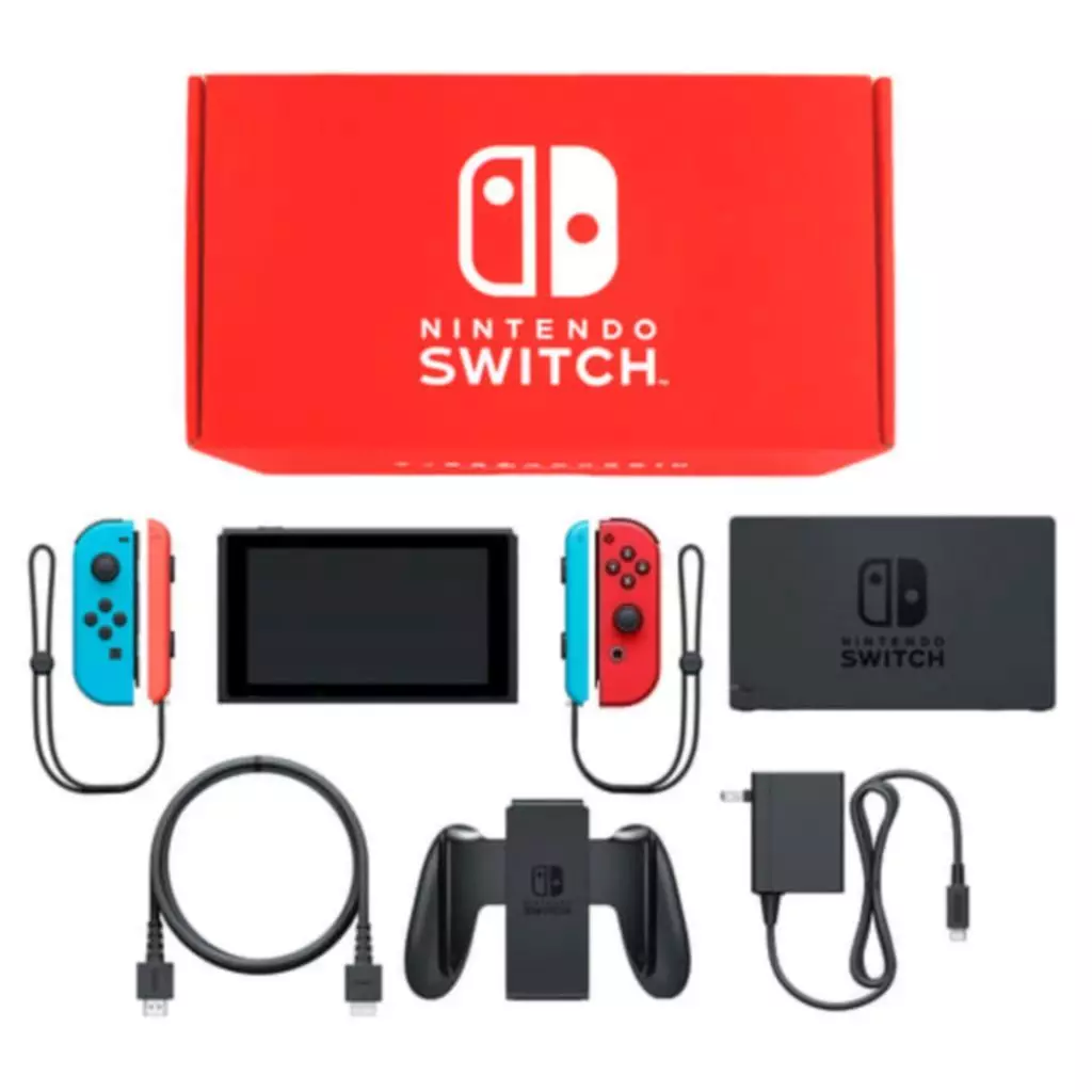 Nintendo Switch - Video Game Console (Nintendo Switch本体 カラーカスタマイズ /Joy-Con(L)ネオンブルー(R)レッド/Joy-Conストラップ：ネオンブルー・ネオンレッド)