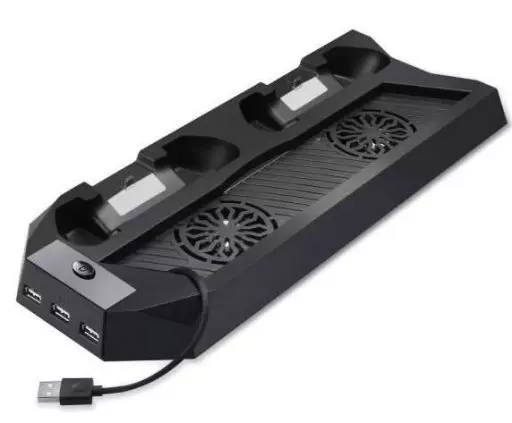 PlayStation 4 - Video Game Accessories - Game Stand (PS4用 多機能縦置きスタンド コントローラー2台充電 USBハブ3ポート (ブラック))