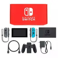 Nintendo Switch - Video Game Console (Nintendo Switch本体 カラーカスタマイズ [2019年8月モデル]/Joy-Con(L)グレー(R)ネオンブルー/Joy-Conストラップ：ブラック)