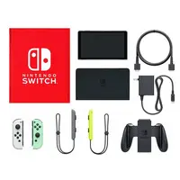 Nintendo Switch - Video Game Console (Nintendo Switch本体(有機ELモデル)カラーカスタマイズ/Joy-Con(L)ホワイト(R)パステルグリーン/Joy-Conストラップ：グレー/ネオンイエロー)