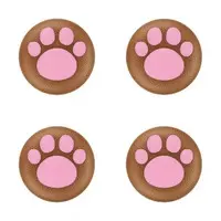 Nintendo Switch - Video Game Accessories - Thumb Grips (Proコン用 アナログスティックカバー ねこにゃん 茶×ピンク)