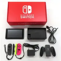Nintendo Switch - Video Game Console (Nintendo Switch本体 カラーカスタマイズ /Joy-Con(L)グレー(R)ネオンピンク/Joy-Conストラップ：ブラック/ネオンイエロー)