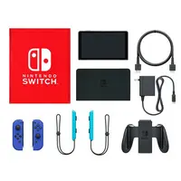 Nintendo Switch - Video Game Console (Nintendo Switch本体(有機ELモデル)カラーカスタマイズ/Joy-Con(L/R)ブルー/Joy-Conストラップ：ネオンブルー)
