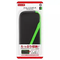 Nintendo Switch - Video Game Accessories - Pouch (スリムソフトポーチ ブラック/グリーン (Switch用))